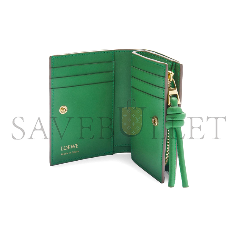 LOEWE KNOT COMPACT WALLET IN SHINY NAPPA CALFSKIN CEM1NCWX01 (11.4*8.5*3cm)